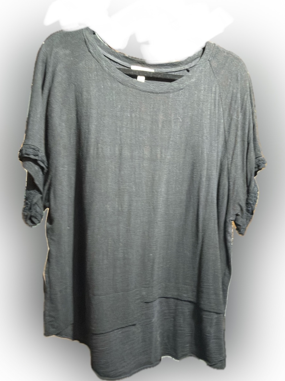 Umgee Black Short Sleeve Crewneck Top
